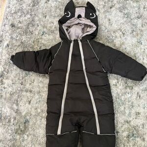 Black Hooded Toddler Snowsuit